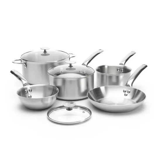 De Buyer Alchimy set 8-piece Frying Pan Saute Pan Saucepan and Stewpot