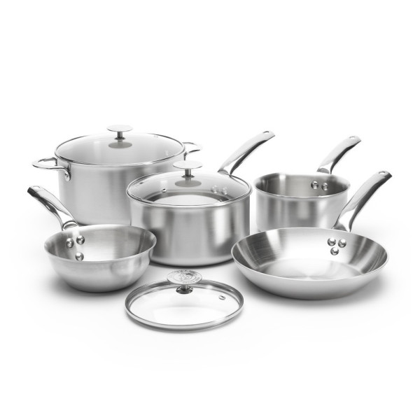 De Buyer Alchimy set 8-piece Frying Pan Saute Pan Saucepan and Stewpot