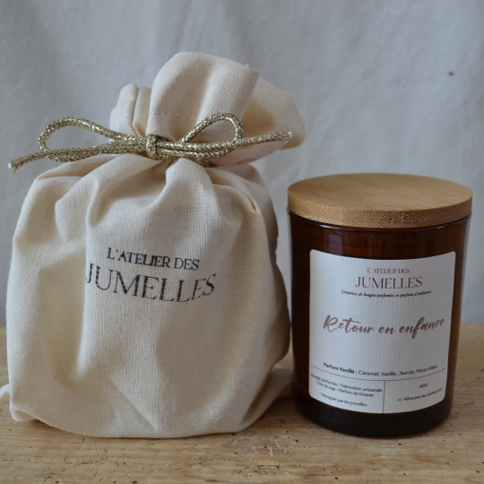 Natural scented candle 180g - 40 hours - L'atelier des Jumelles - 4 flavors