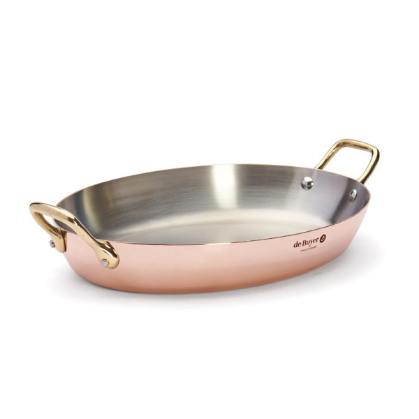 De Buyer Inocuivre Oval baking dish copper-stainless steel brass - 2 sizes