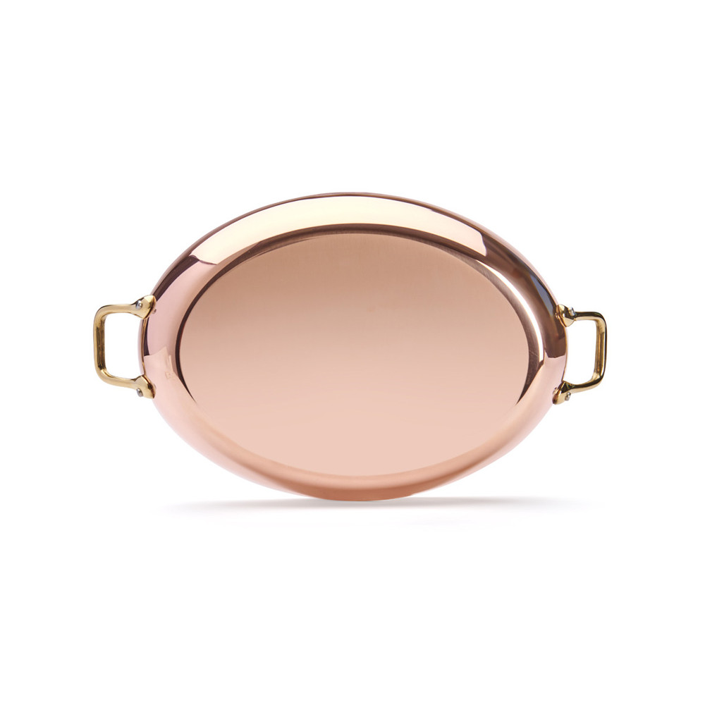 De Buyer Inocuivre Copper Roasting Dish 41x27x13.35 Cm - French-Made With Stainless Steel Interior