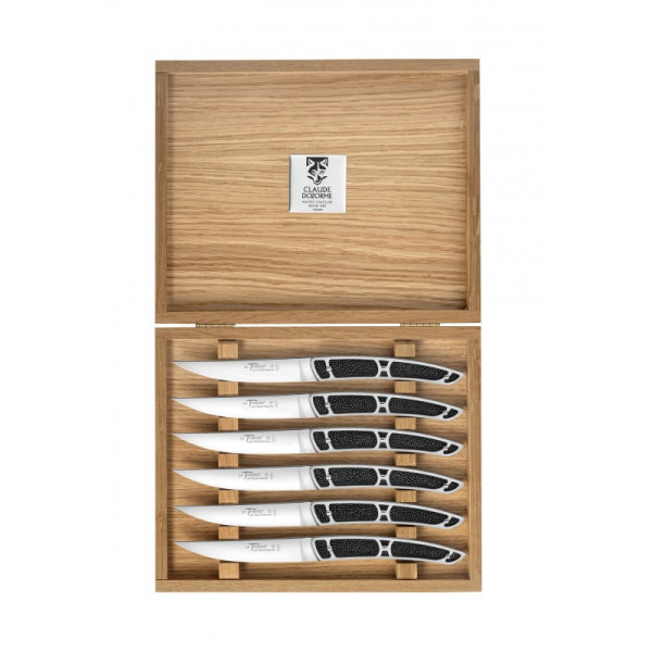 Claude Dozorme Box of 6 steak knives Le Thiers Galuchat