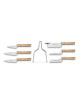 Claude Dozorme Leather pouch with cheese knives