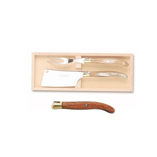 Claude Dozorme 2-piece cheese service box in exotic wood