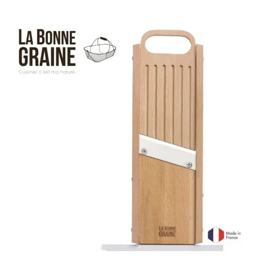 Traditional wooden mandolin stainless steel blade Louis Tellier La bonne graine - 5 finishes