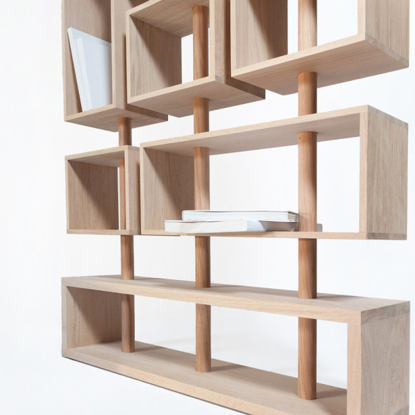 Drugeot Manufacture 3 MATS bookcase in solid oak