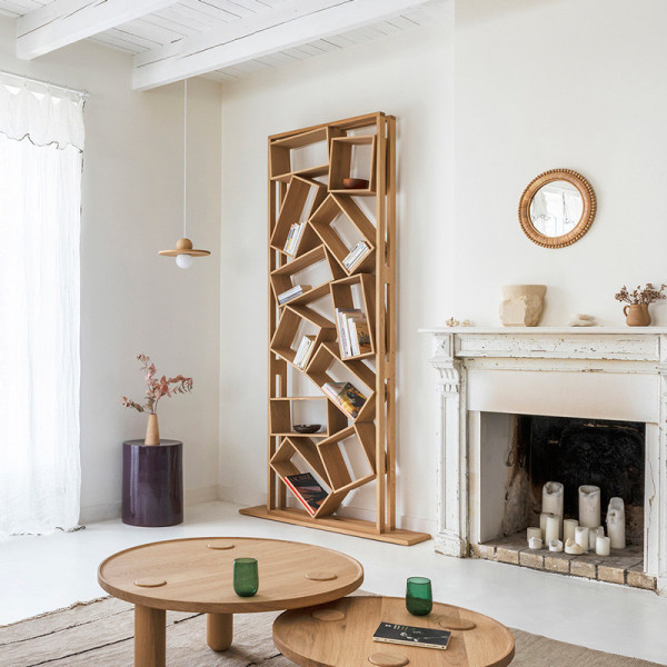 Drugeot Manufacture Bric à brac bookcase in solid oak