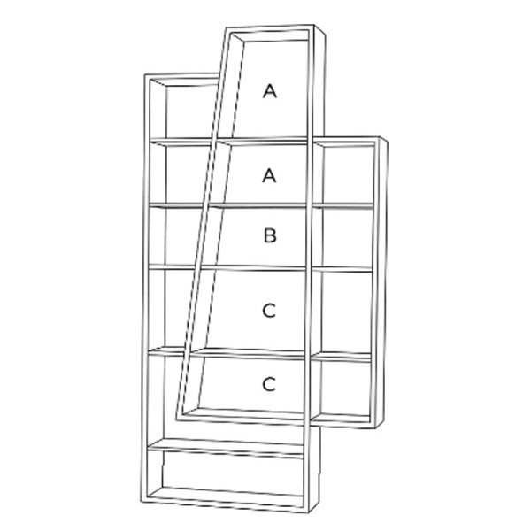Drugeot Manufacture Voile solid oak bookcase - 14 colors