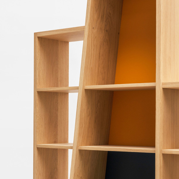 Drugeot Manufacture Voile solid oak bookcase - 14 colors