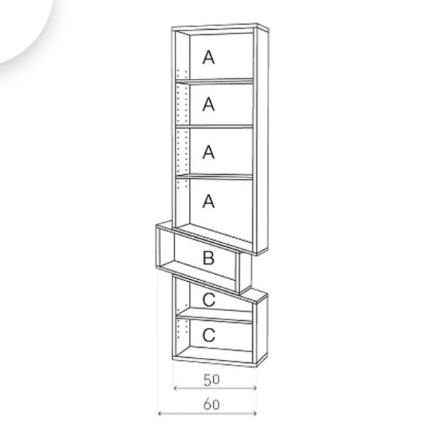 Drugeot Manufacture Slide bookcase solid oak - 14 colors