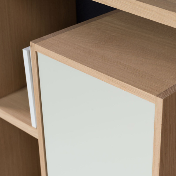 Drugeot Manufacture Mixage 100 solid oak bookcase - 14 colors