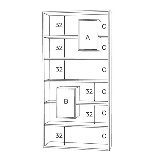 Drugeot Manufacture Mixage 100 solid oak bookcase - 14 colors