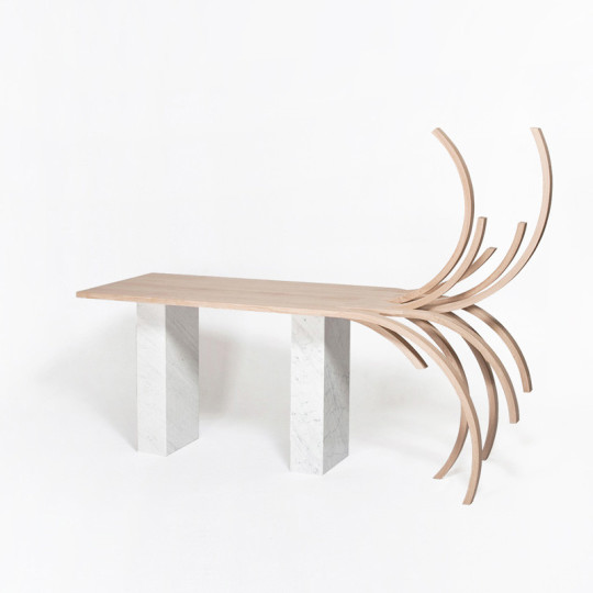 Drugeot Manufacture Desk Rebelle marble and solid oak