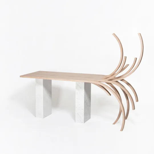 Drugeot Manufacture Desk Rebelle marble and solid oak