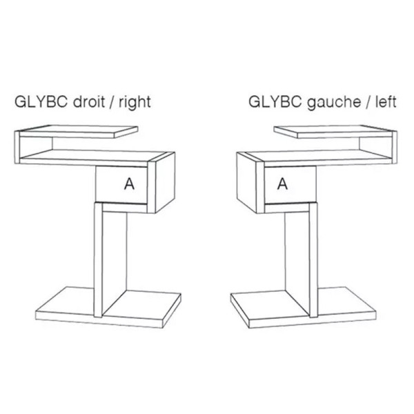 Drugeot Manufacture Glycine solid oak bedside table - 14 colors