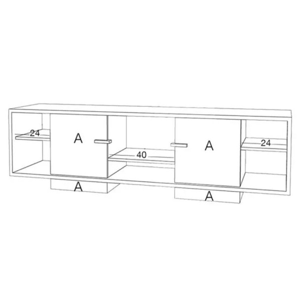 Drugeot Manufacture Ita solid oak TV stand - 14 colors