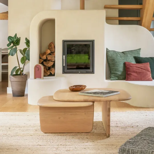 Drugeot Manufacture Coffee table Toi et moi solid oak