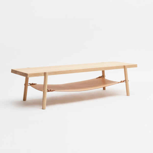 Drugeot Manufacture Coffee table Amac solid oak leather