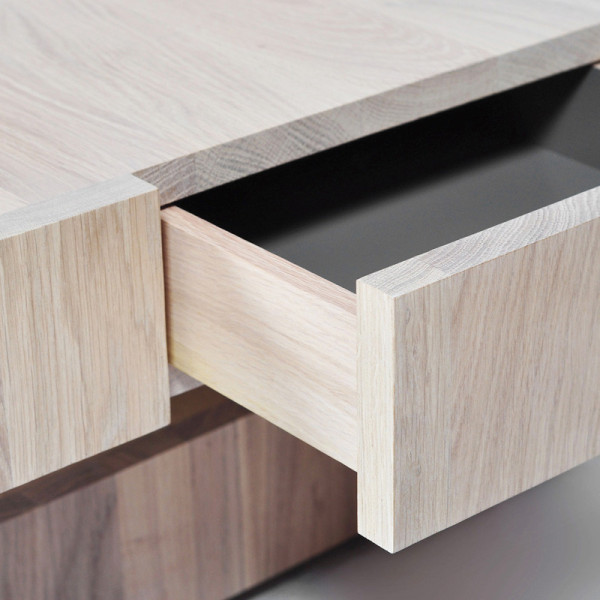 Drugeot Manufacture Cubocarré solid oak coffee table - 14 colors