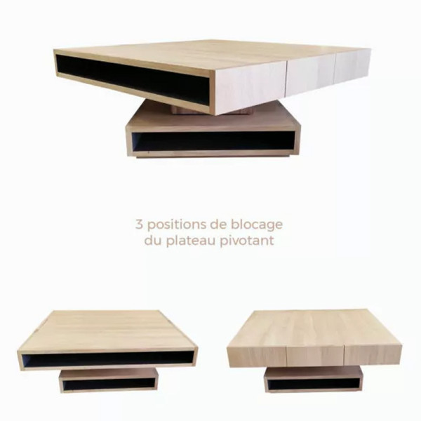 Drugeot Manufacture Cubocarré solid oak coffee table - 14 colors