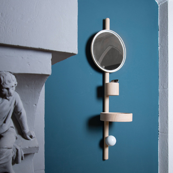 Drugeot Manufacture Satellite solid oak shelf valet - 14 colors