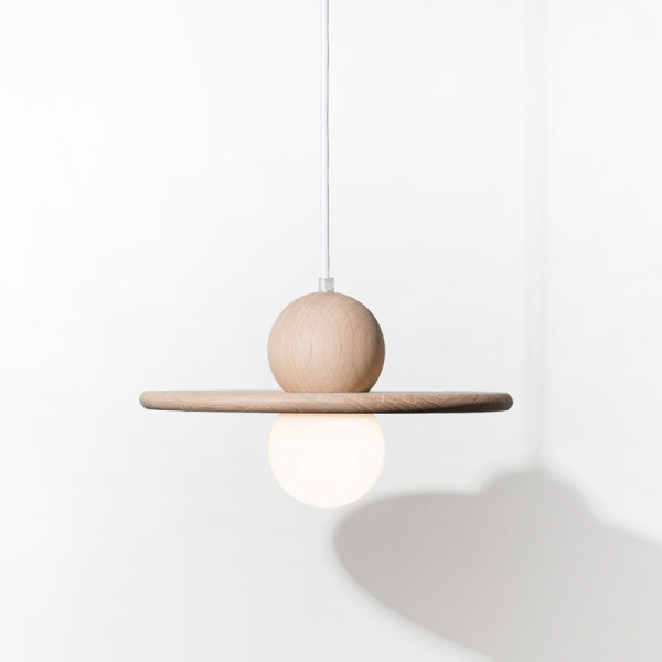 Drugeot Manufacture Nébuleuse pendant lamp solid oak - 14 colors