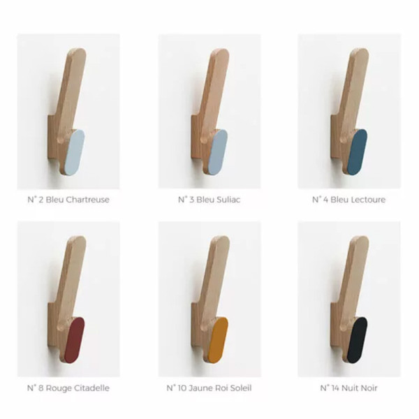 Drugeot Manufacture CL solid oak hook - 6 colors