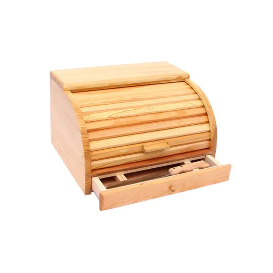 Roger Orfèvre Wooden bread box with knife