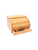 Roger Orfèvre Wooden bread box with knife