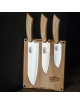 Roger Orfèvre Cutting board and 3 Santoku knives