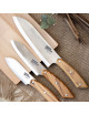 Roger Orfèvre Cutting board and 3 Santoku knives