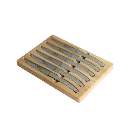 Roger Orfèvre Box of 6 Le Thiers knives "Décors natura"