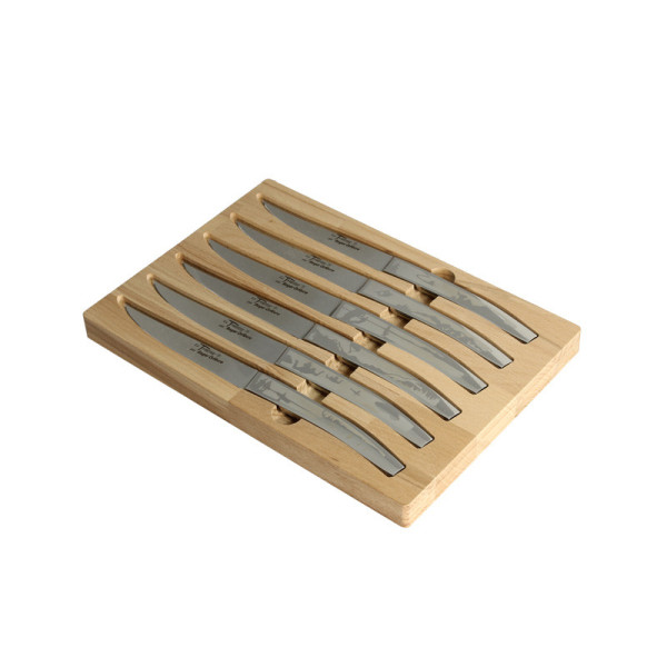 Roger Orfèvre Box of 6 Le Thiers knives with extreme sports designs