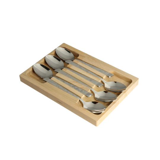 Roger Orfèvre Box of 6 table spoons "Décors natura"