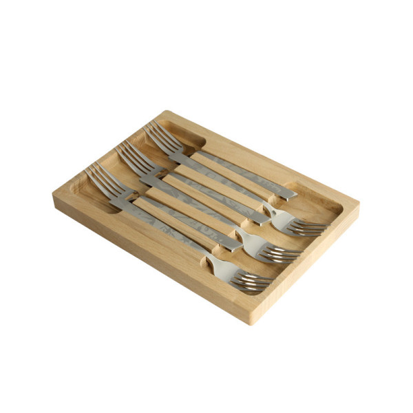 Roger Orfèvre Box of 6 forks "Décors les arts"