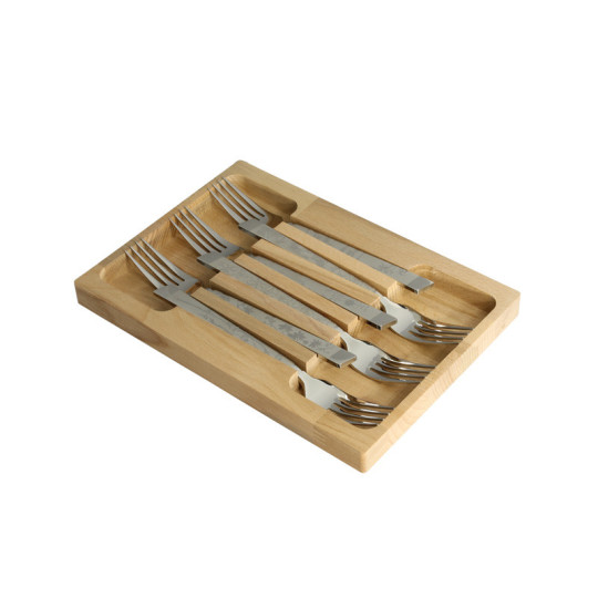 Roger Orfèvre Box of 6 forks "Décors natura"