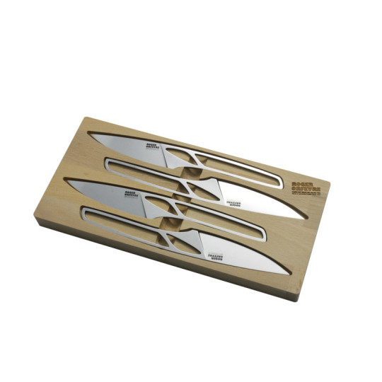 Roger Orfèvre Box of 4 or 6 Le Chalopin knives with skeleton handles
