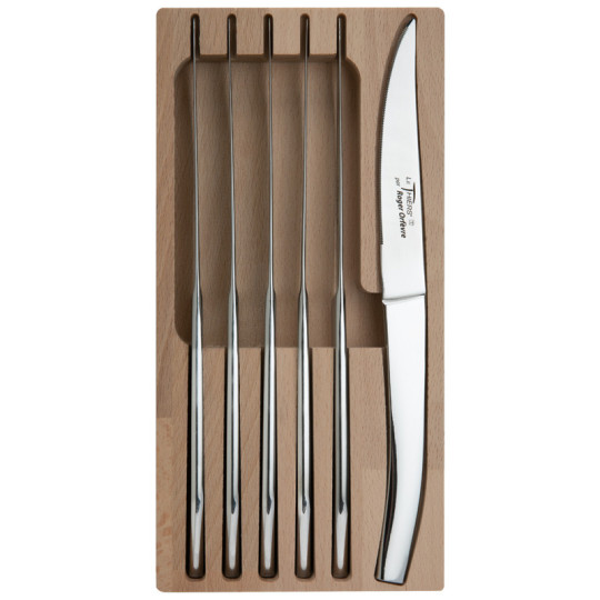 Roger Orfèvre Box of 6 Thiers stainless steel knives - 2 finishes