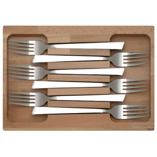Roger Orfèvre Box of 6 stainless steel Jazz forks - 2 finishes