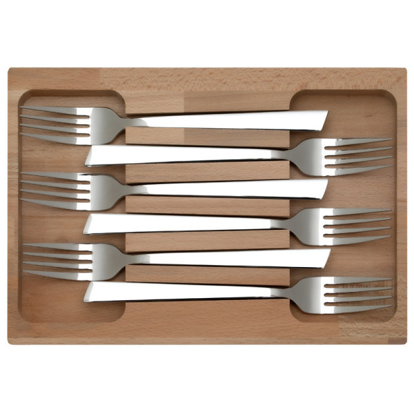 Roger Orfèvre Box of 6 stainless steel Jazz forks - 2 finishes