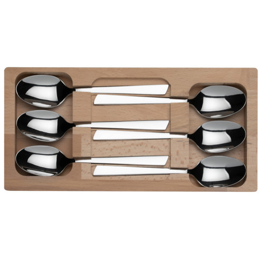 Roger Orfèvre Box of 6 Jazz stainless steel teaspoons - 2 finishes