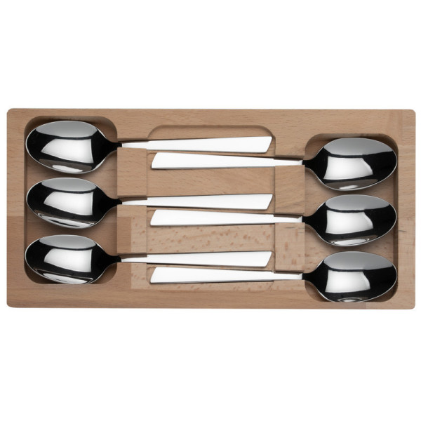 Roger Orfèvre Box of 6 Jazz stainless steel teaspoons - 2 finishes