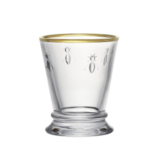 La Rochère Abeille 4 water glasses with gold rim