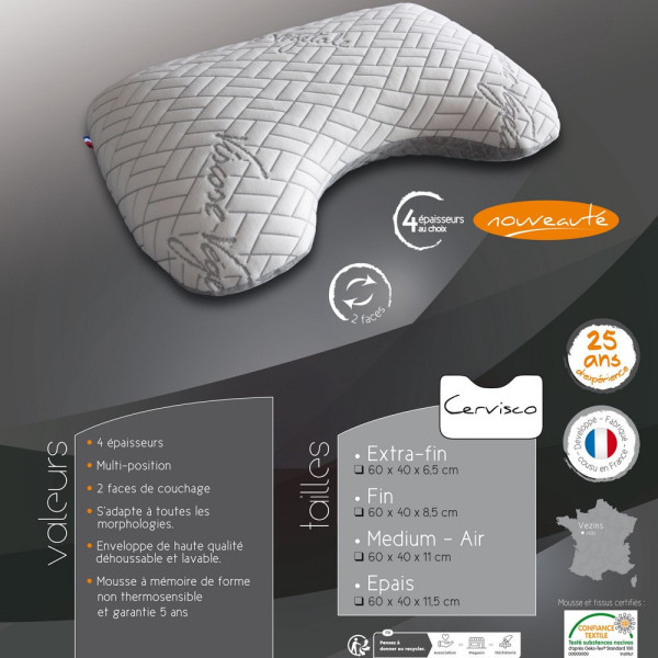 Cervisco Gam de Laine Memory Pillow - 4 sizes
