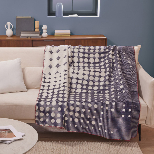 GARNIER THIEBAUT Plaid Sofa throw Punto gray