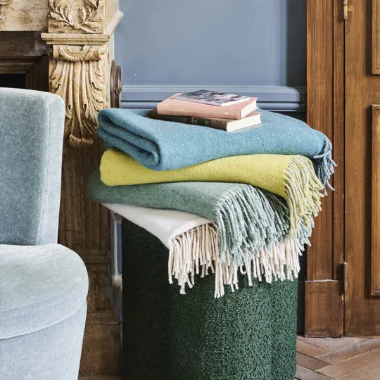 GARNIER THIEBAUT Duetto wool sofa throw blanket - 5 colors