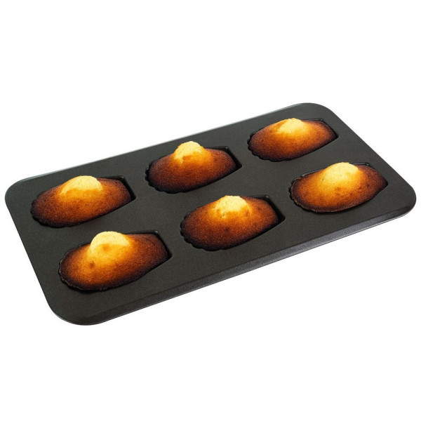 Plate 6 gourmet madeleines - non-stick - 39.5x20cm Gobel