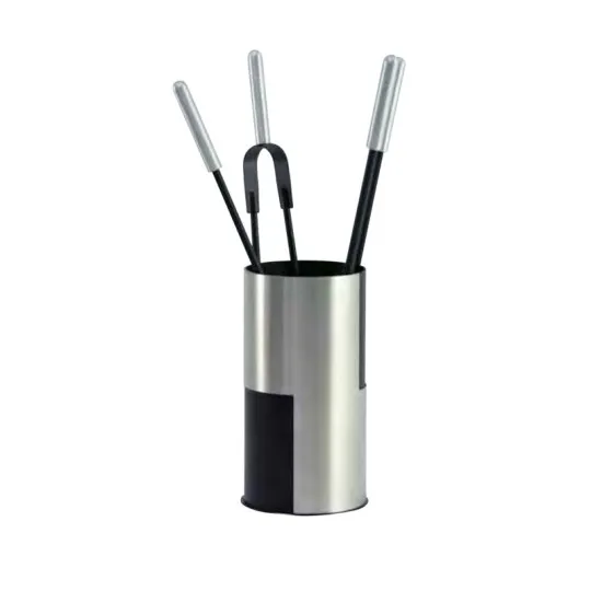 REIGNOUX black aluminum fireplace set h.60cm