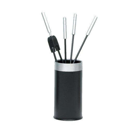 REIGNOUX black aluminum fireplace set h.62cm