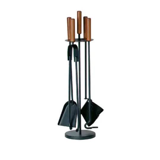 REIGNOUX Black wood fireplace set h.65cm
